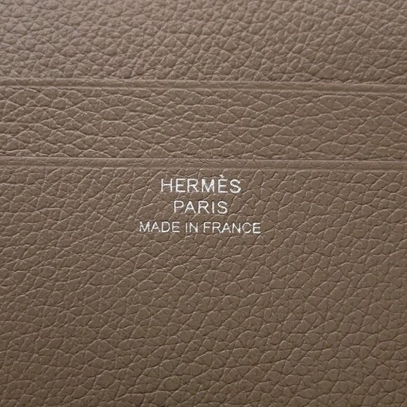 HERMES HSellier Horizontal Card Case Evercolor Etoupe - Picture 6 of 7